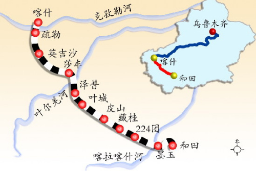 新疆喀什至和田铁路全线铺通 连接南疆10个县市